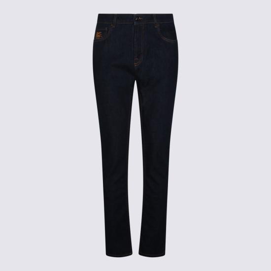  에트로 데님 팬츠 다크 블루 코튼 진 - ETRO