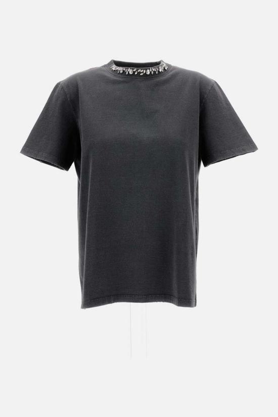  골든구스 반팔 티셔츠 골든 구스 크리스털 장식 , 앤트러사이트 그레이 색상