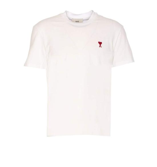  아미 반팔 티셔츠 Ami Alexandre Mattiussi Ami De Coeur 티셔츠 화이트