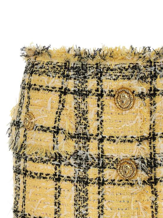  발망 숏 스커트 루렉스 트위드 스커트 멀티컬러 - BALMAIN