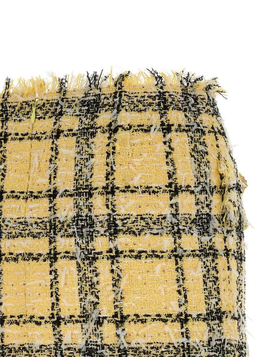  발망 숏 스커트 루렉스 트위드 스커트 멀티컬러 - BALMAIN