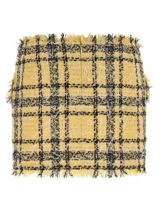  발망 숏 스커트 루렉스 트위드 스커트 멀티컬러 - BALMAIN