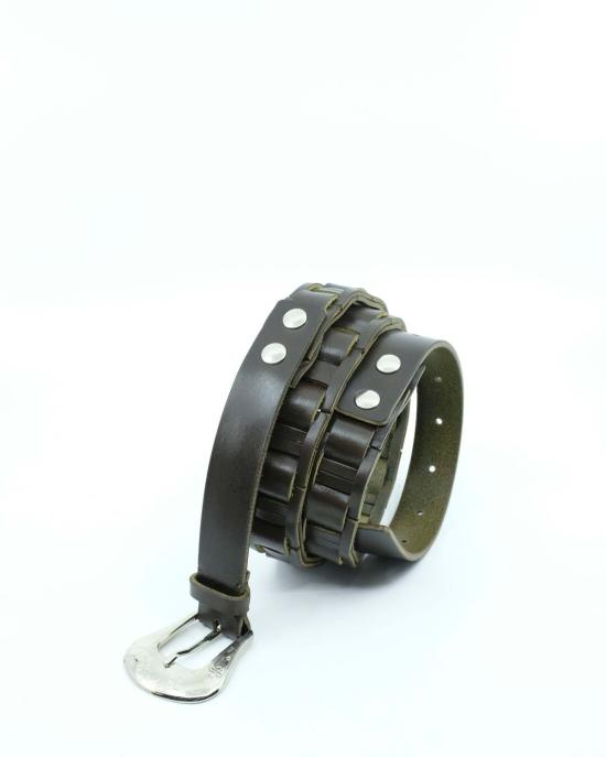  나마체코 가죽 벨트 체토 땋은