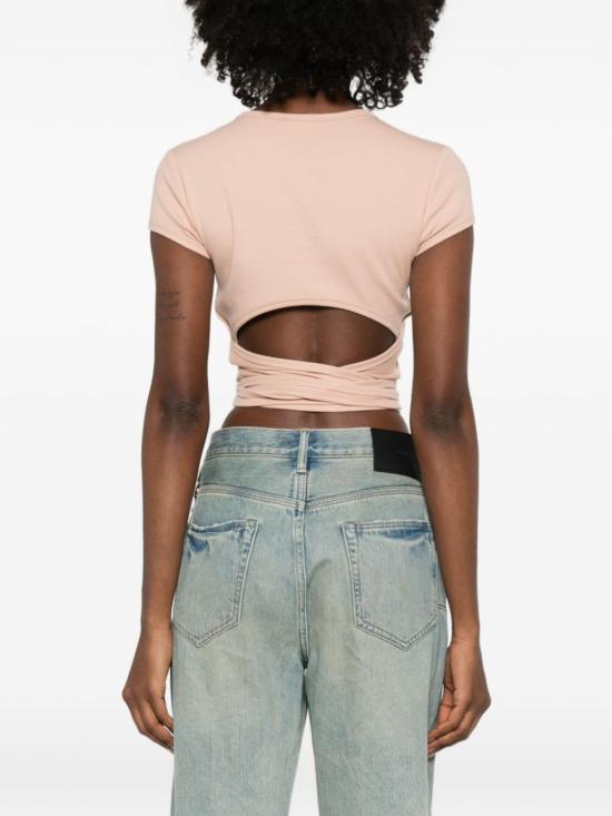  디젤 반팔 티셔츠 코튼 티셔츠 파우더 - DIESEL