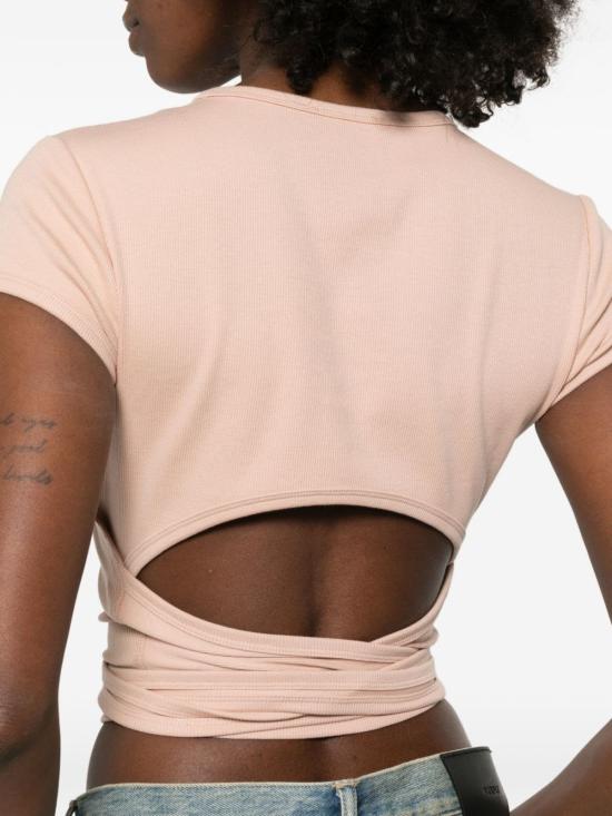  디젤 반팔 티셔츠 코튼 티셔츠 파우더 - DIESEL