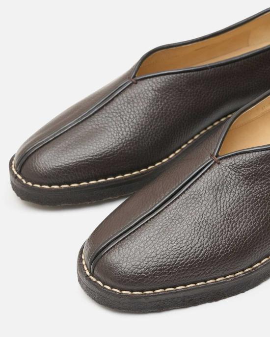  르메르 뮬/슬리퍼 파이핑 크레이프 슬리퍼 - LEMAIRE