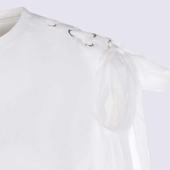  트윈셋 반팔 티셔츠 면 티셔츠 화이트 - TWINSET