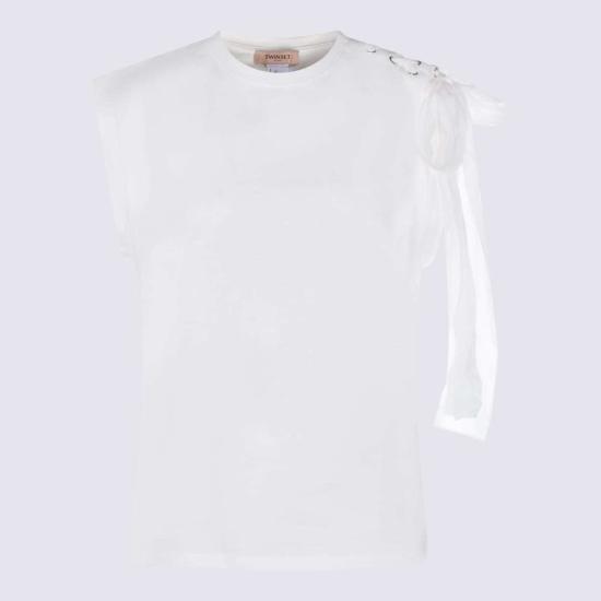  트윈셋 반팔 티셔츠 면 티셔츠 화이트