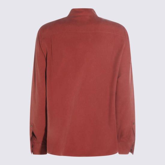  막스마라 블라우스 막스 마라 레드 실크 셔츠 테라코타 - MAX MARA