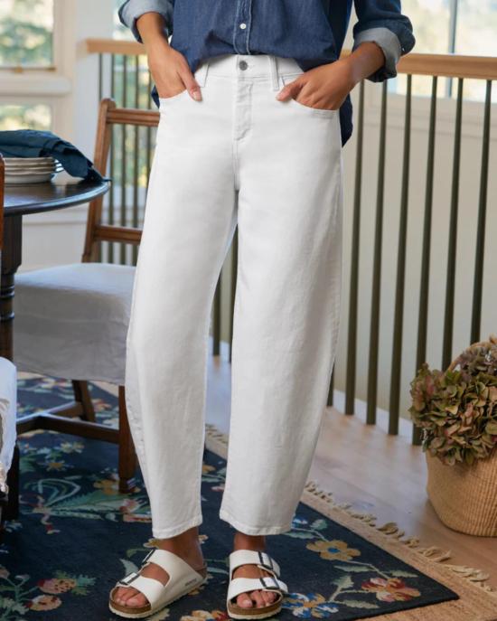  프랭크 앤 에일린 데님 팬츠 프랭크 & 아일린 브레넌 배럴 레그 진 화이트 - FRANK & EILEEN