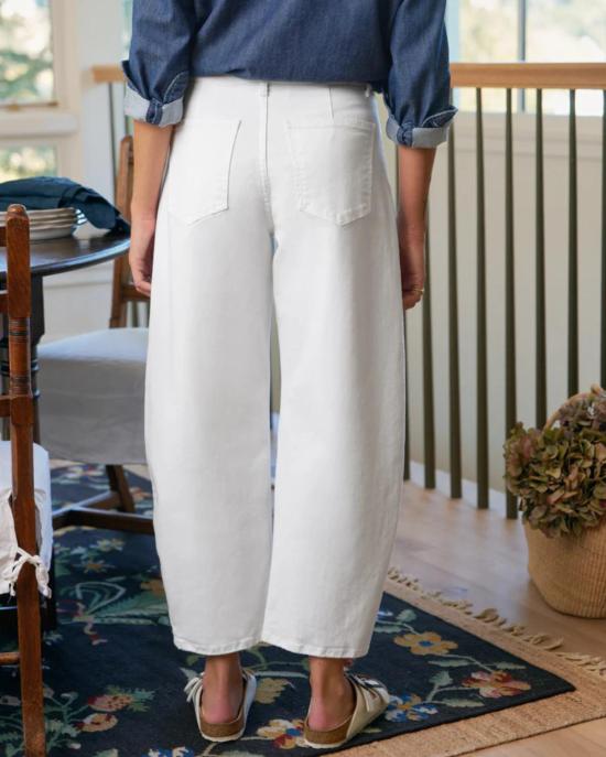  프랭크 앤 에일린 데님 팬츠 프랭크 & 아일린 브레넌 배럴 레그 진 화이트 - FRANK & EILEEN