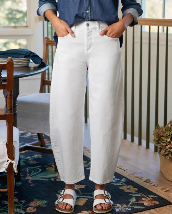  프랭크 앤 에일린 데님 팬츠 프랭크 & 아일린 브레넌 배럴 레그 진 화이트 - FRANK & EILEEN