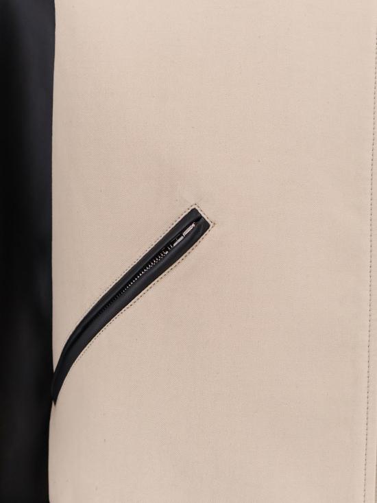  지방시 봄버 자켓 가죽 소매 코튼 재킷 블랙/베이지 - GIVENCHY