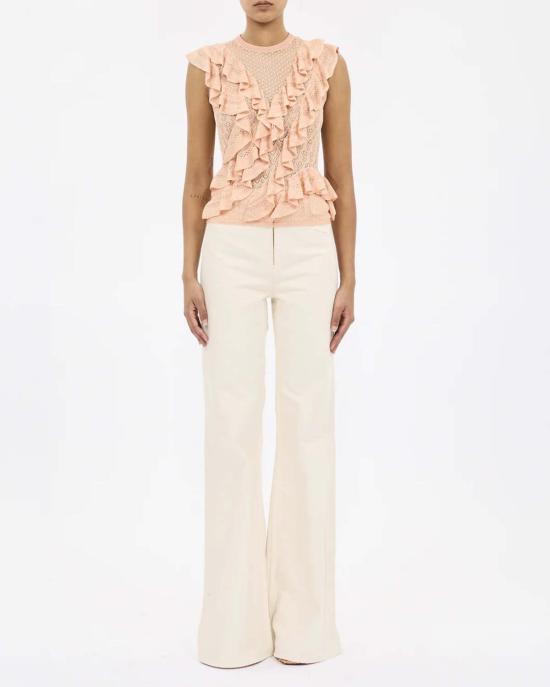  울라 존슨 블라우스 Ulla Johnson 안젤리카 니트 탑 핑크 - ULLA JOHNSON