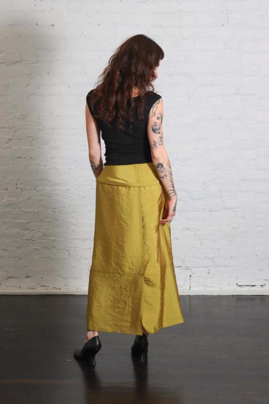  티비 롱 스커트 섀시 후프 펜슬 스커트 블랙 - TIBI