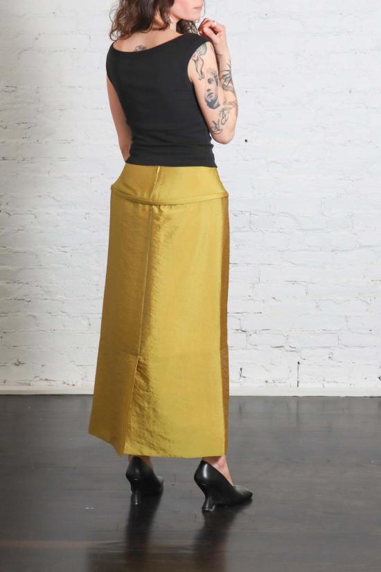  티비 롱 스커트 섀시 후프 펜슬 스커트 블랙 - TIBI