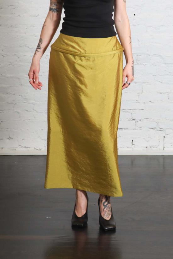  티비 롱 스커트 섀시 후프 펜슬 스커트 블랙 - TIBI