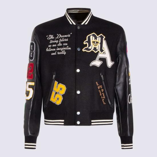  아미리 봄버 자켓 울 캐주얼 재킷 블랙