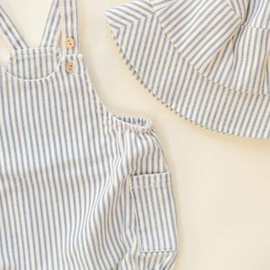  [키즈] Rylee + Cru 모자 키즈 라일리앤크루 레일로드 스트라이프 버킷햇 내추럴 - OTHER BRANDS