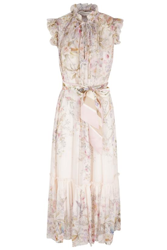  짐머만 미디 원피스 리벨리온 플러터 드레스