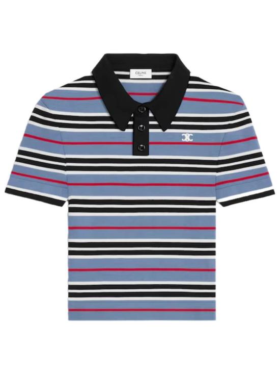  셀린느 반팔 티셔츠 셀린 스트라이프 폴로