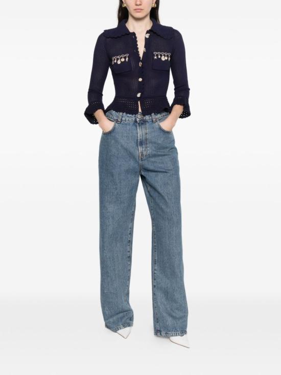  셀프 포트레이트 스웨터 스캘럽 트림 참 장식  블루 - SELF PORTRAIT