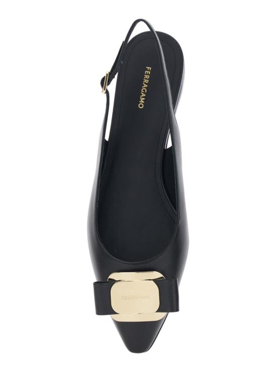  살바토레 페라가모 플랫 슈즈 페라가모 젤미 슬링백 발레 플랫 블랙 - SALVATORE FERRAGAMO