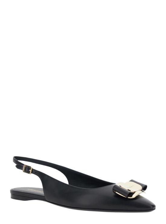  살바토레 페라가모 플랫 슈즈 페라가모 젤미 슬링백 발레 플랫 블랙