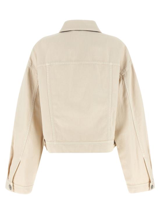 26SS 브루넬로 쿠치넬리 다이 코튼 & 리넨 아우터 재킷 ML9967674C8739 Beige - BRUNELLO CUCINELLI