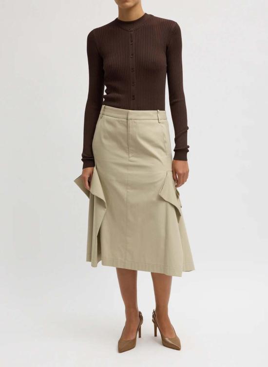  티비 롱 스커트 럭스 스프링 트윌 주름  토프 - TIBI