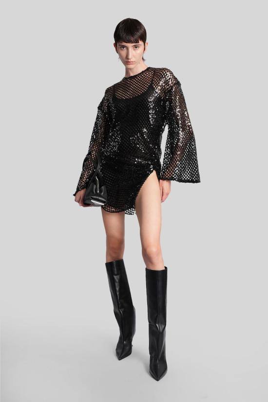  디 아티코 숏 원피스 아티코 미니 드레스 블랙 - THE ATTICO