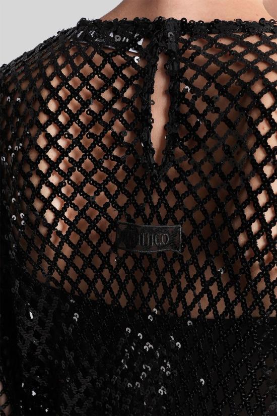  디 아티코 숏 원피스 아티코 미니 드레스 블랙 - THE ATTICO