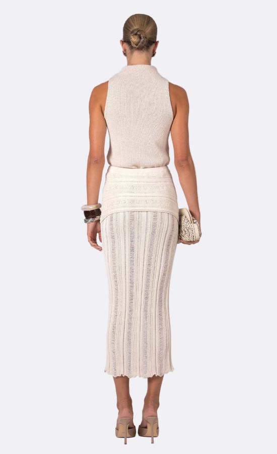  논살란트 레이블 미디 스커트 논샬랑 라벨 바이올렛 스커트 베이지 - NONCHALANT LABEL