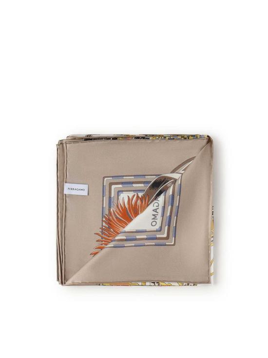  살바토레 페라가모 머플러/스카프 페라가모 프린트 실크 스카프 아이보리/멀티 - SALVATORE FERRAGAMO