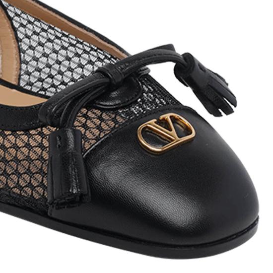  발렌티노 가라바니 플랫 슈즈 브이로고 시그니처 발레  블랙 - VALENTINO GARAVANI