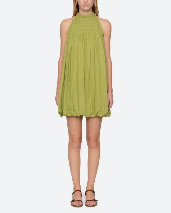  씨뉴욕 숏 원피스 씨 나이 바이올렛 홀터 미니 드레스 그린