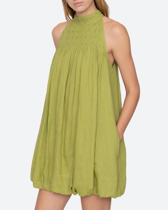  씨뉴욕 숏 원피스 씨 나이 바이올렛 홀터 미니 드레스 그린 - SEA NY