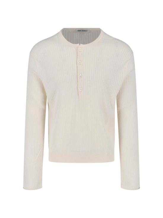 26SS 아워레가시 파인 헨리 코튼 티셔츠 M2263FI IVORY COTTON CREPE White