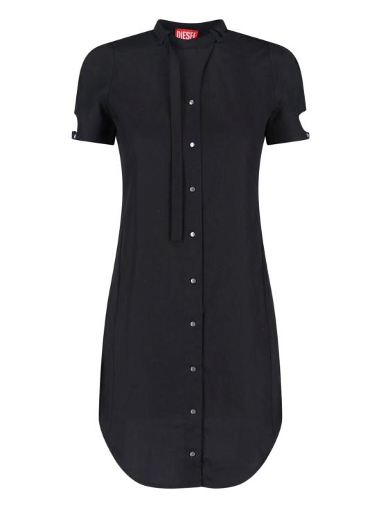  디젤 미디 원피스 미디 셔츠 드레스 블랙