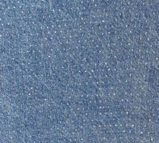  셀프 포트레이트 민소매 티셔츠 라인스톤 데님 크롭탑 블루 - SELF PORTRAIT