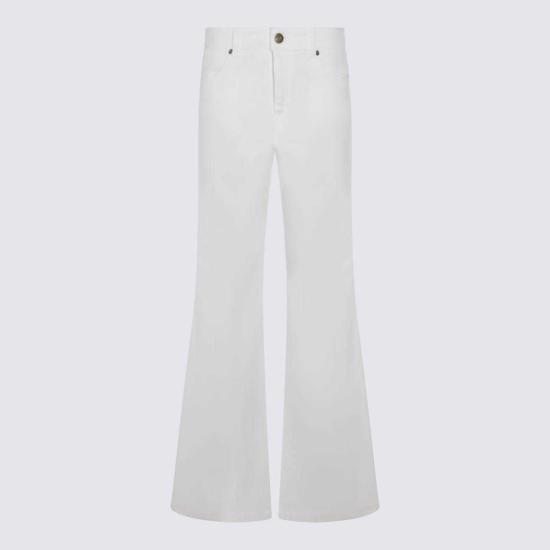  트윈셋 스트레이트 팬츠 화이트 코튼 진