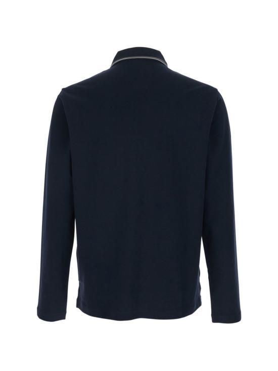  엠포리오 아르마니 폴로 티셔츠 로고 코튼 폴로 셔츠 블루 - EMPORIO ARMANI