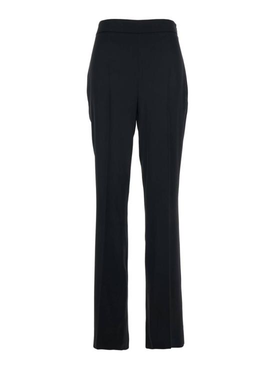  트윈셋 팬츠 지퍼 여밈과 뒷면 로고 플레이트가 있는 블랙