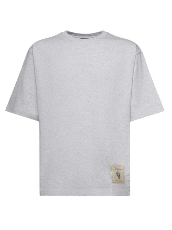  자크뮈스 반팔 티셔츠 토르네오 코튼 저지 티셔츠 로즈메리 라벨 그레이