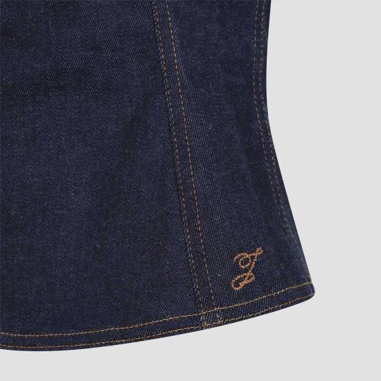  자크뮈스 블라우스 Jacquemus Le Haut De Nimes Lavoir 탑 다크 네이비 - JACQUEMUS