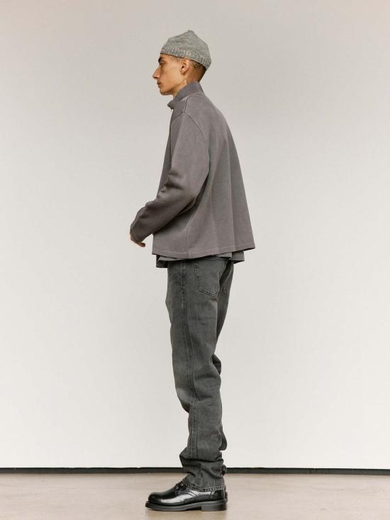  아워레가시 긴팔 티셔츠 Our Legacy Shrunken Fullzip Sweatshirt Worn Graphite - OUR LEGACY