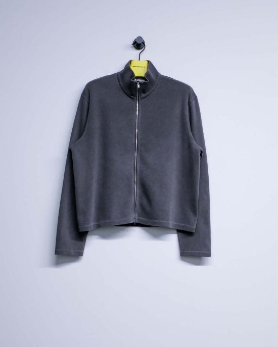  아워레가시 긴팔 티셔츠 Our Legacy Shrunken Fullzip Sweatshirt Worn Graphite - OUR LEGACY