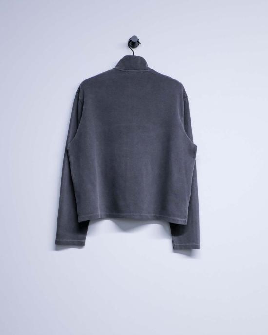  아워레가시 긴팔 티셔츠 Our Legacy Shrunken Fullzip Sweatshirt Worn Graphite - OUR LEGACY