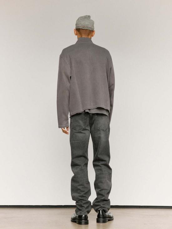  아워레가시 긴팔 티셔츠 Our Legacy Shrunken Fullzip Sweatshirt Worn Graphite - OUR LEGACY