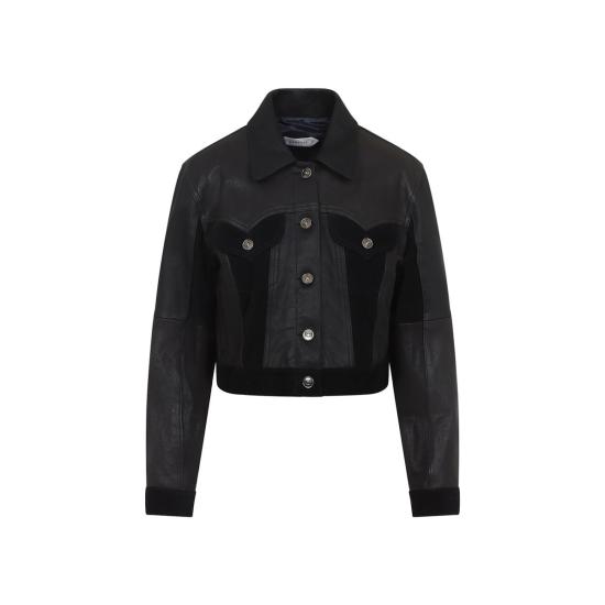  베르사체 가죽 자켓 블랙 가죽 재킷 - VERSACE